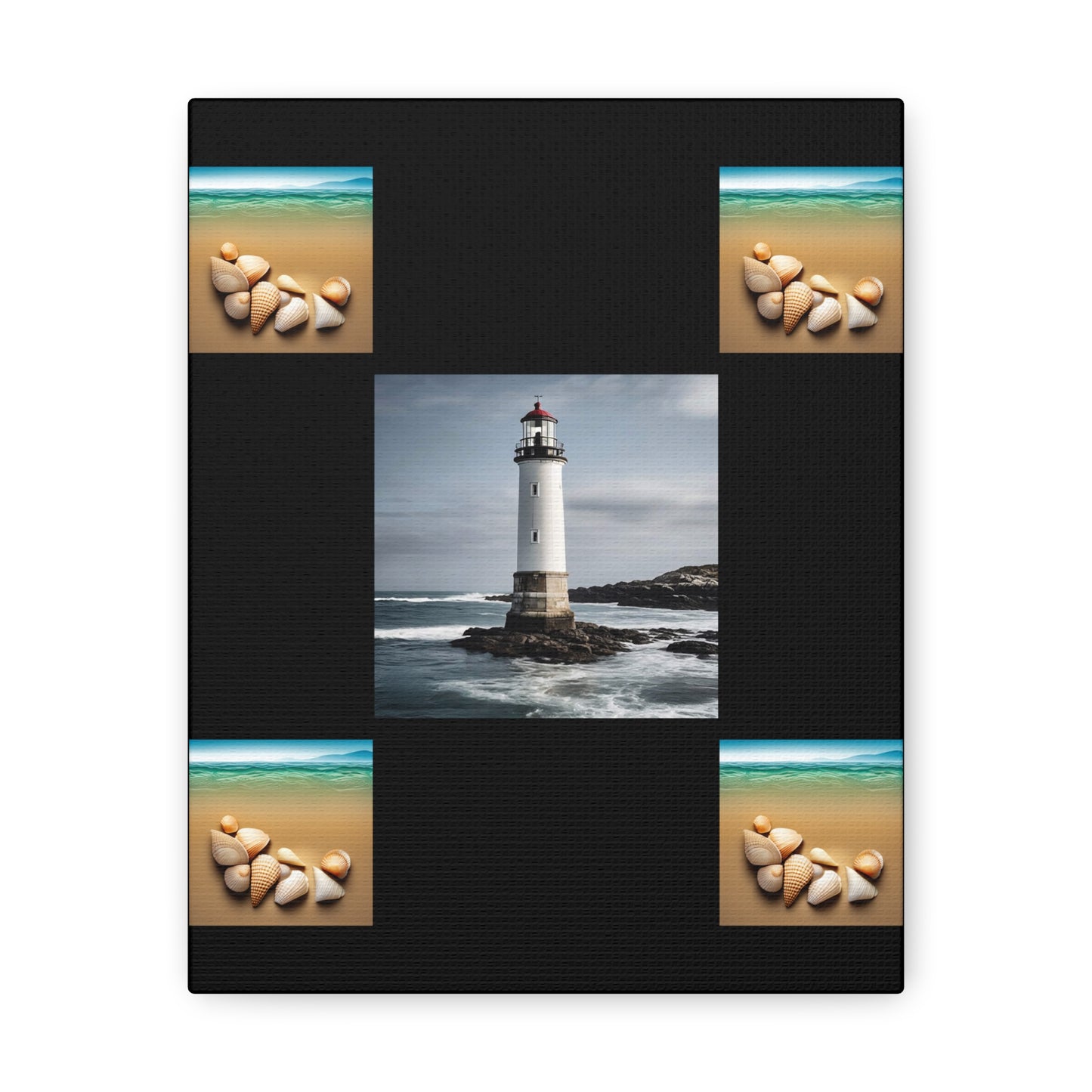 Lighthouse Black Canvas Gallery Wraps