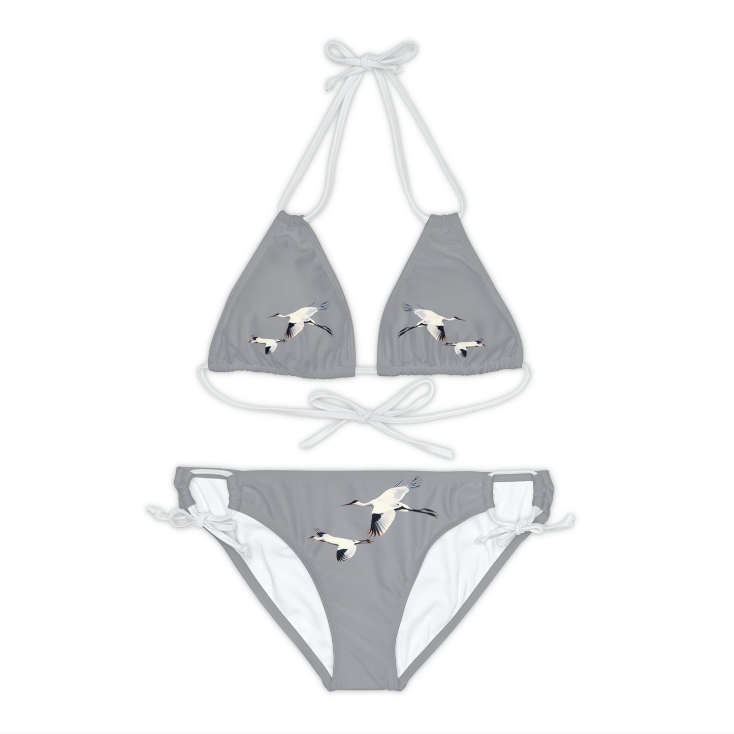 Grey Strappy Bikini Set (AOP)