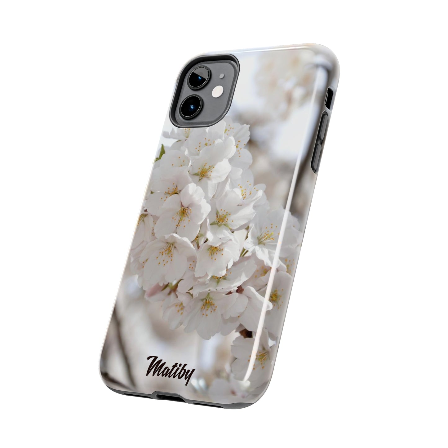 White Flower Tough Phone Cases