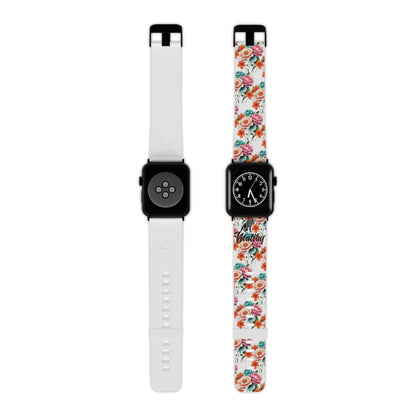 Matiby White Floral Watch Band for Apple Watch