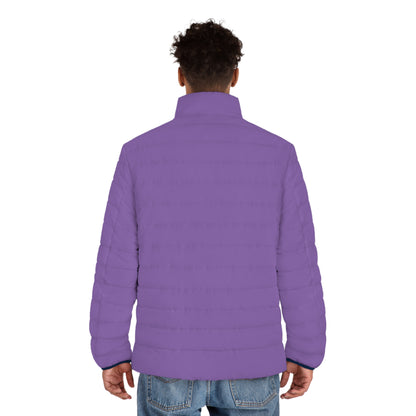 Men's Light Purple Puffer Jacket (AOP)