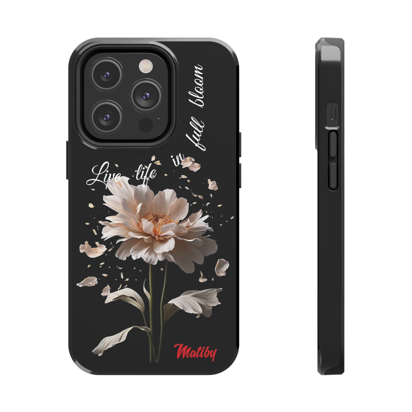 Matiby Amy's Special Flower Bloom Black Tough Phone Cases