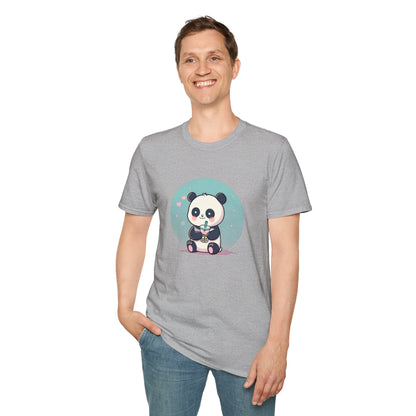 Panda With Boba Unisex Softstyle T-Shirt