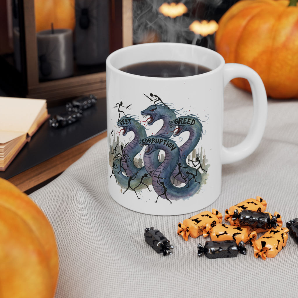 Reporting For Duty On The White Ceramic Mug — Time To Unite Against The D C G Hydra Serpents 11oz/15oz