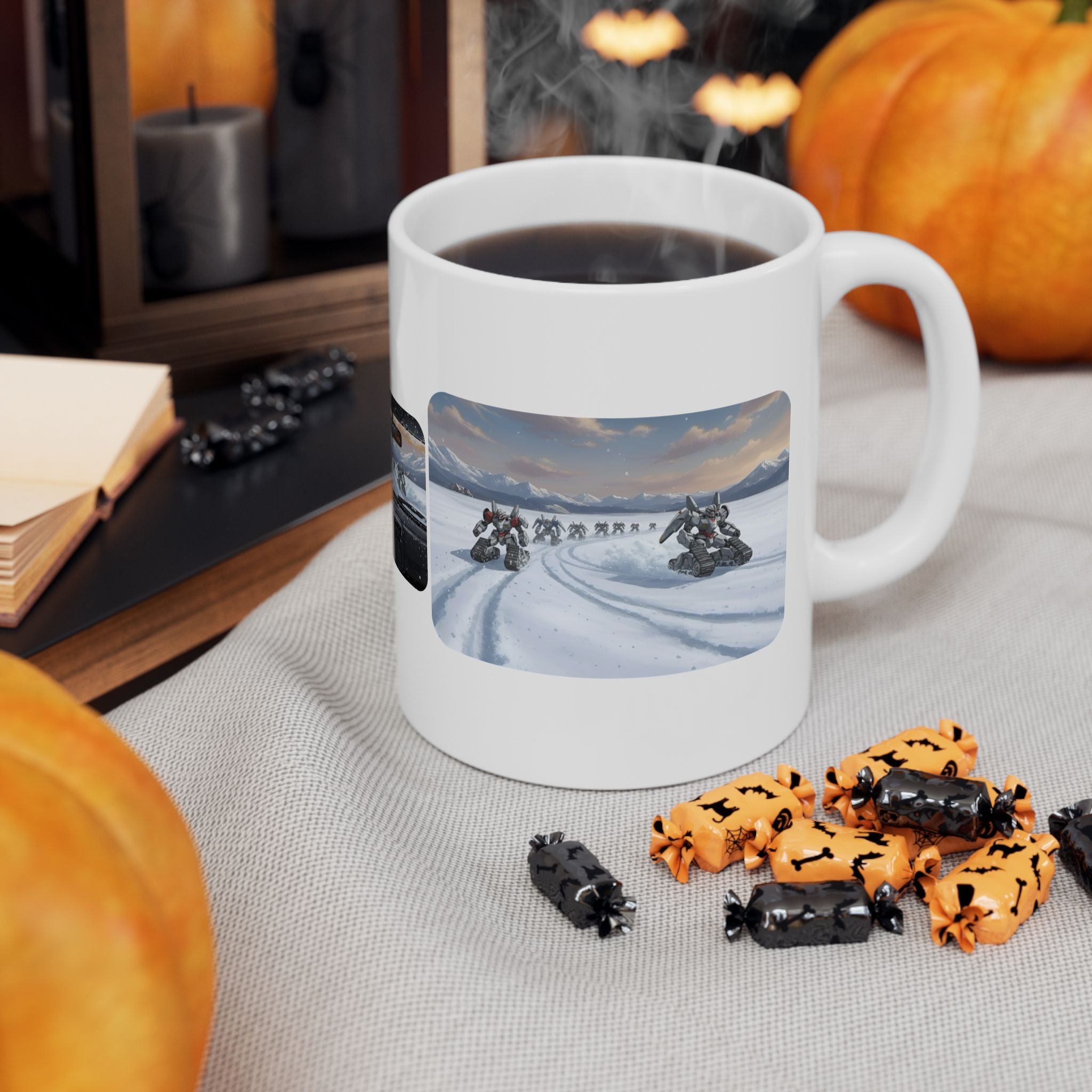 Mech Anime Racing Adventure White Ceramic Mug — Find Your Path To The Essentials Cup (11oz & 15oz)