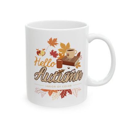 Journeys Hello Autumn Seasons of Change Ceramic Mugs, Gifts for the Holidays, Seasonal Mugs, Mug for All Occasions, Thanksgiving Mug