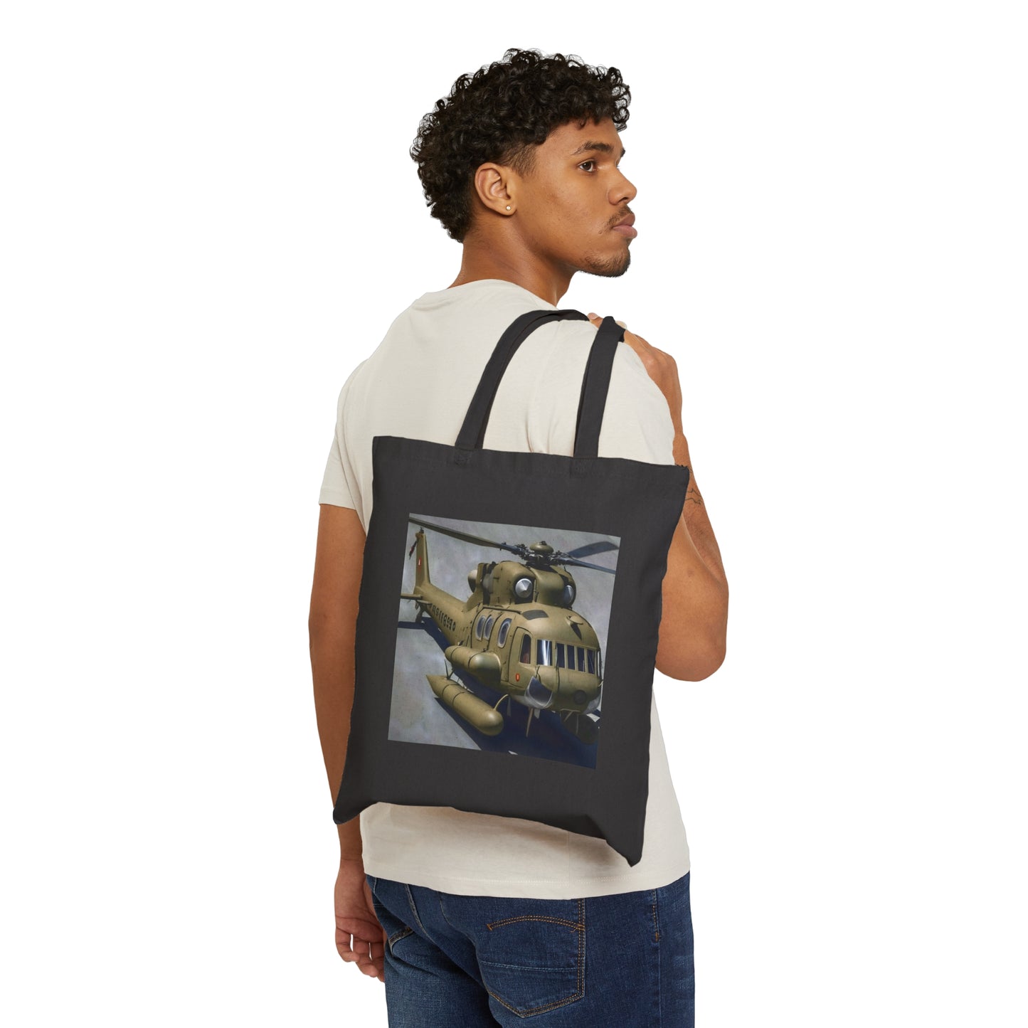 Helicopter Cotton Canvas Tote Bag