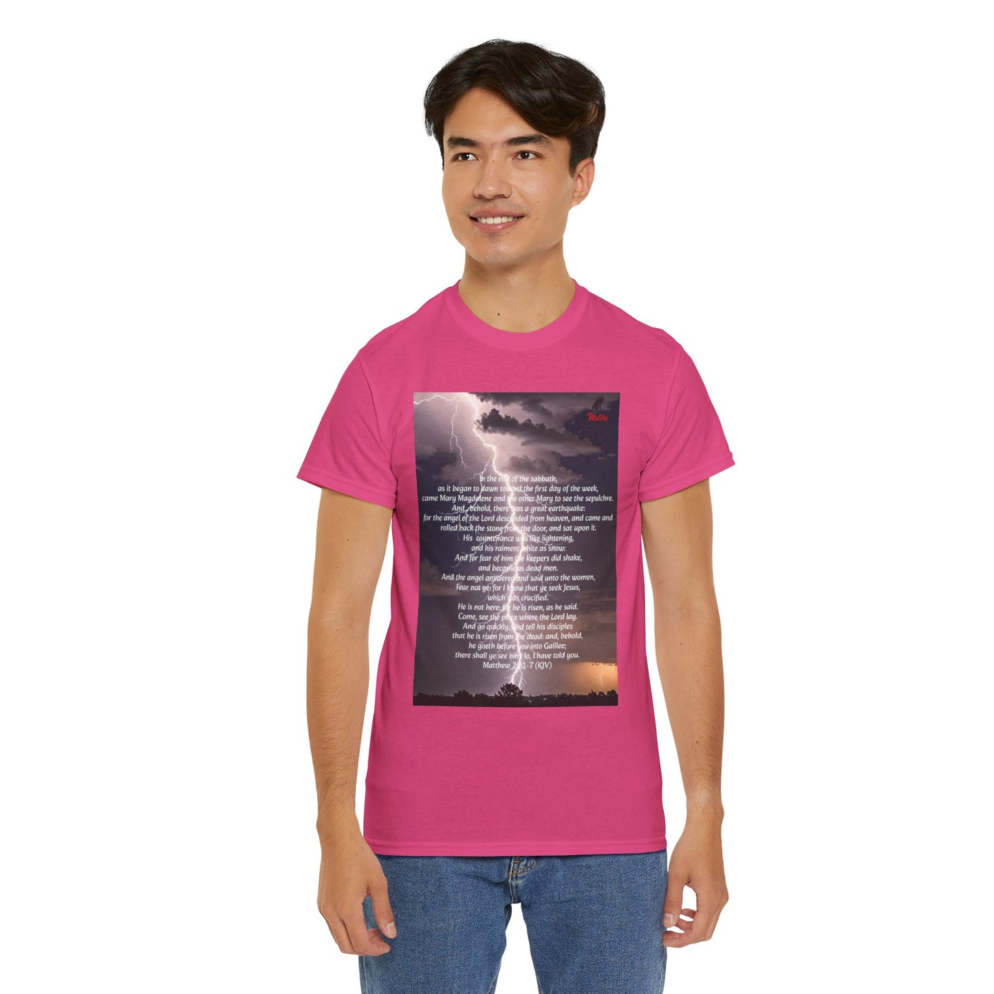 Lightning Style He is Risen Unisex Heavy Cotton Tee