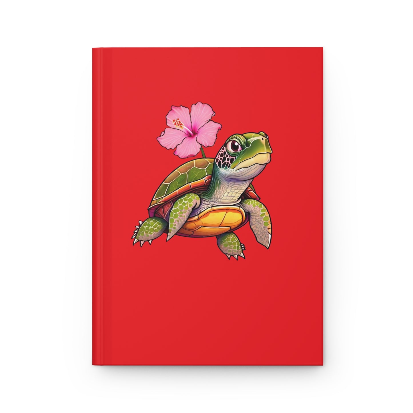 Turtle Rose Hardcover Journal Matte Red