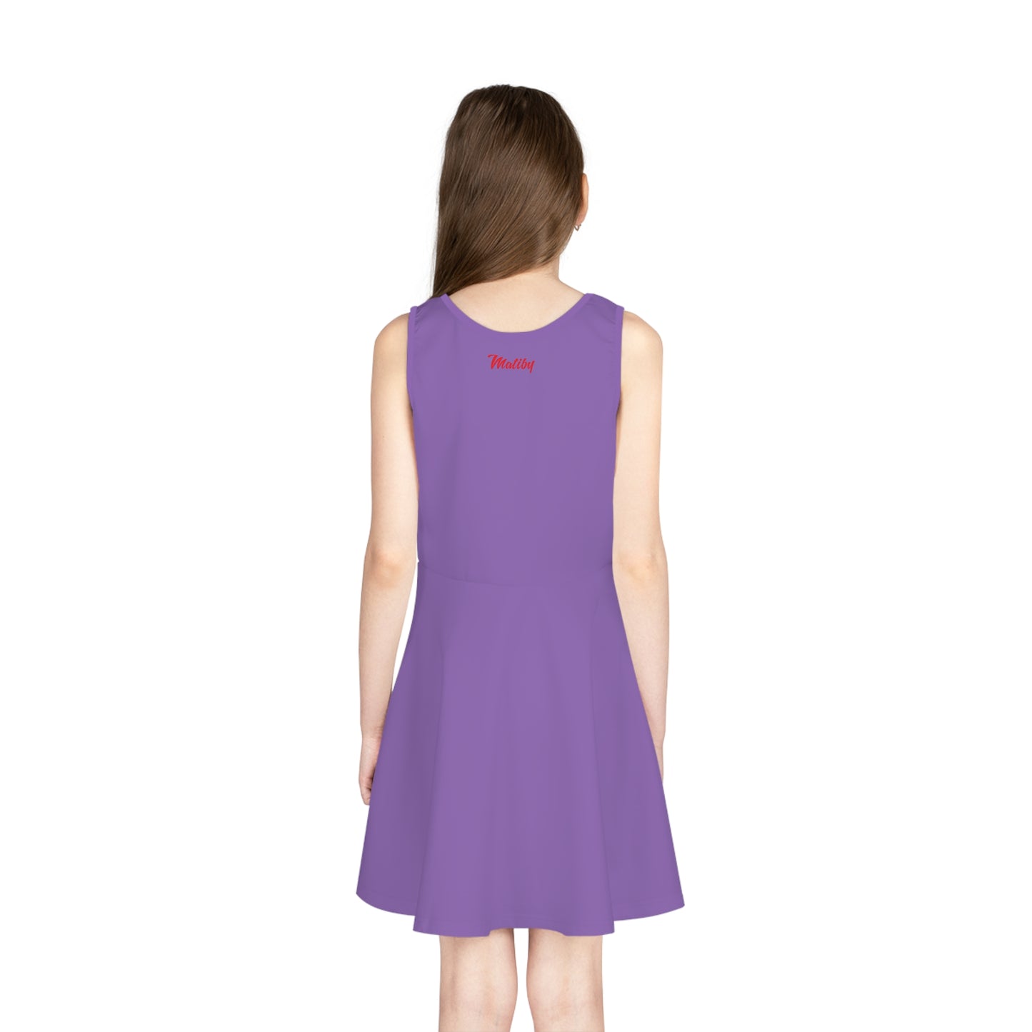 Girls' Light Purple Sleeveless Sundress (AOP)