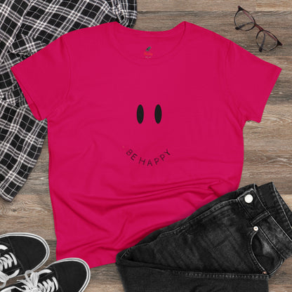 Women's Be Happy Midweight Cotton Tee