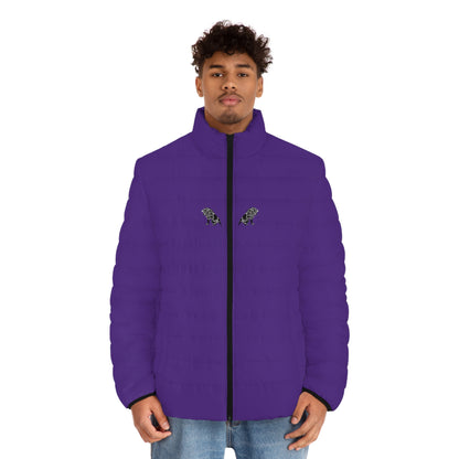 Men's Purple Puffer Jacket (AOP)