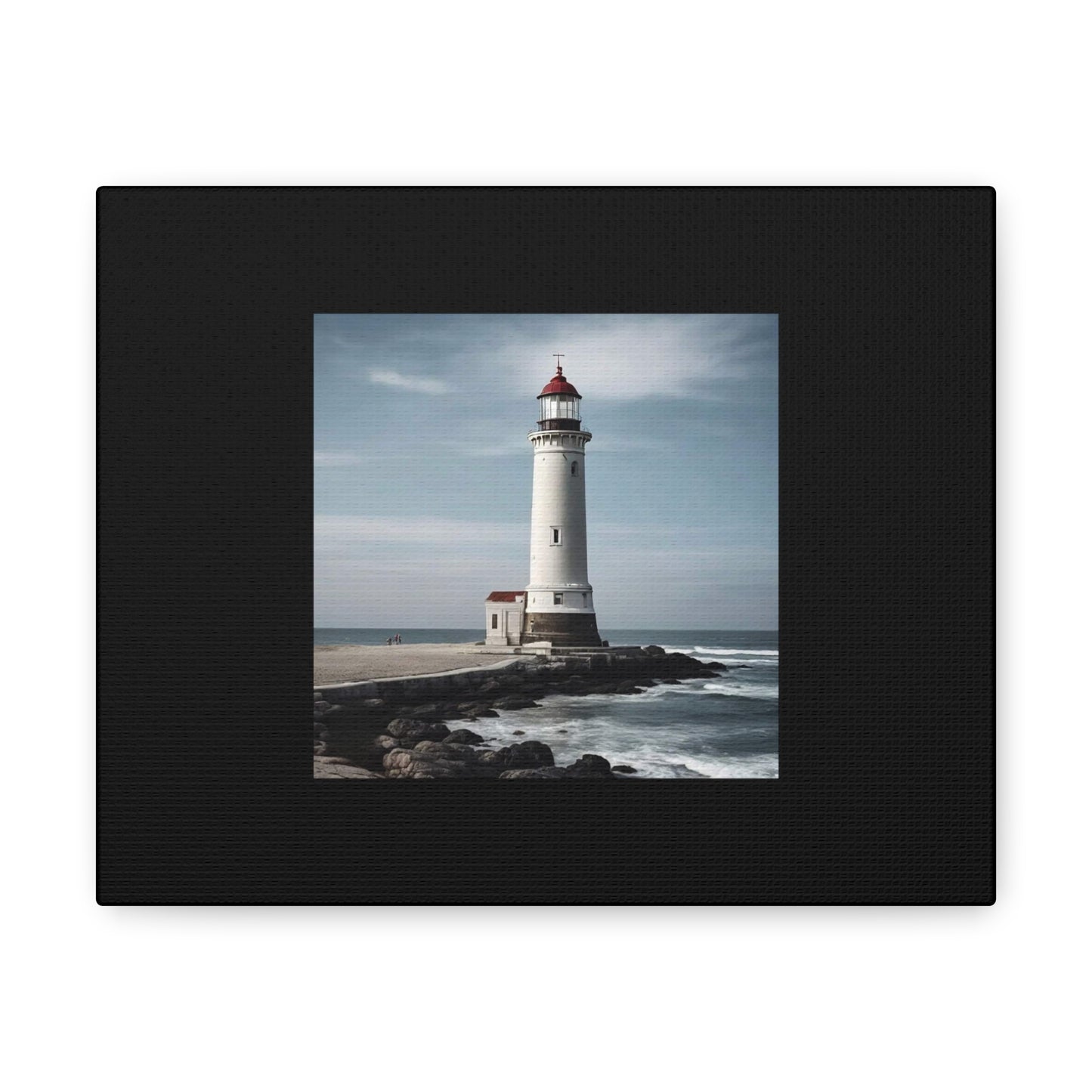 Lighthouse Black Canvas Gallery Wraps