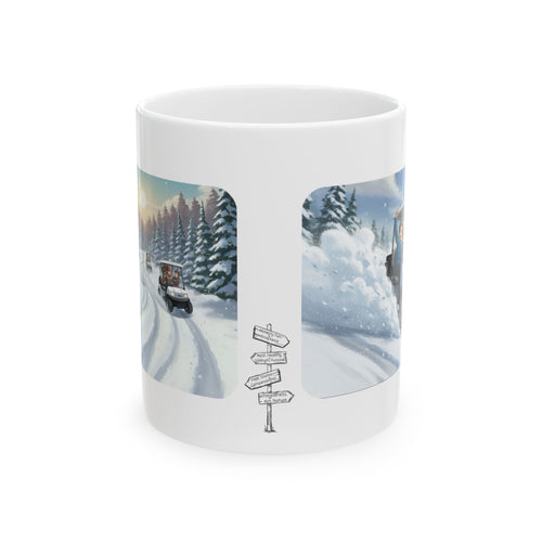 Anime Golf Cart Winter Racing Adventures #2 White Ceramic Mug — Find Your Path To The Essentials Cup (11oz & 15oz)