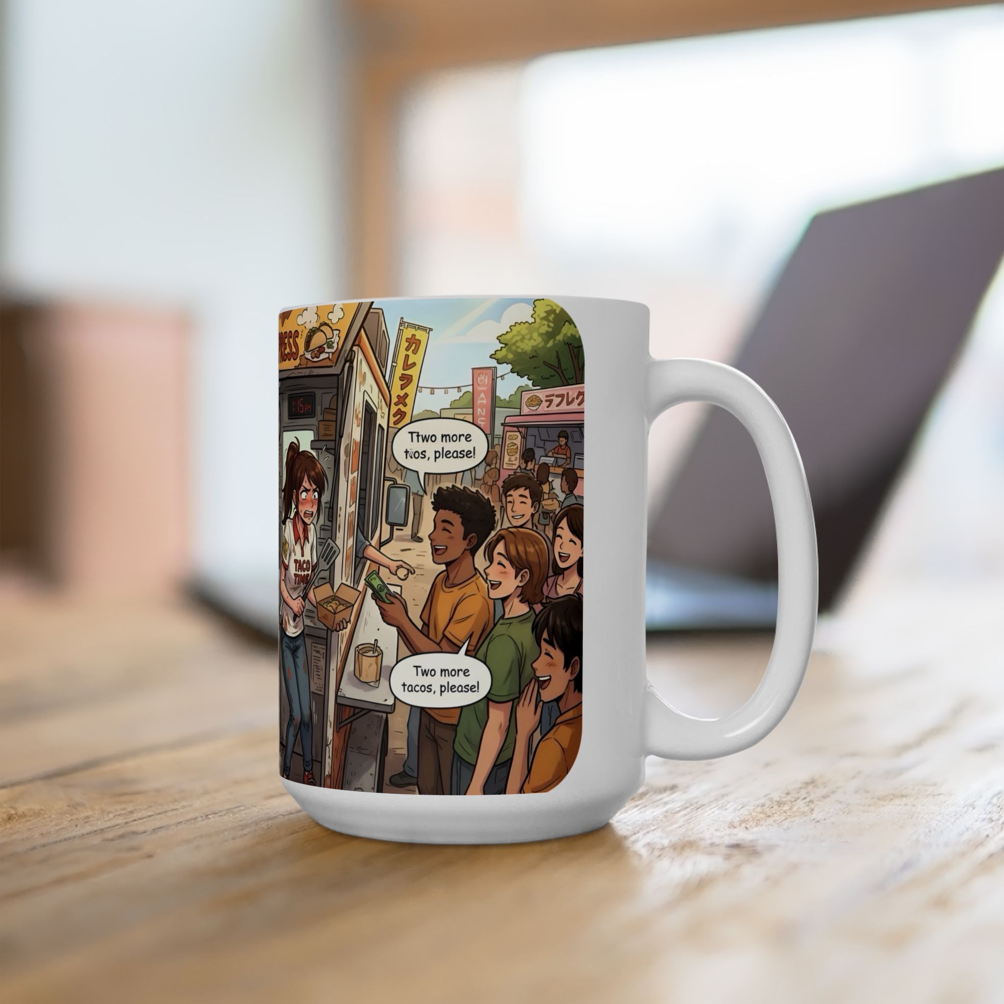 The Hungry Express "Gotta Go" White Ceramic Mug, Busy Food Truck Crew Cup (11oz/15oz)
