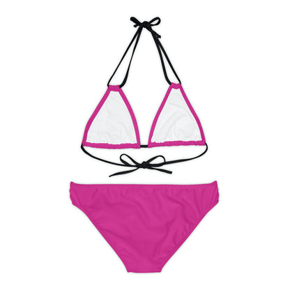 Pink Strappy Bikini Set (AOP)