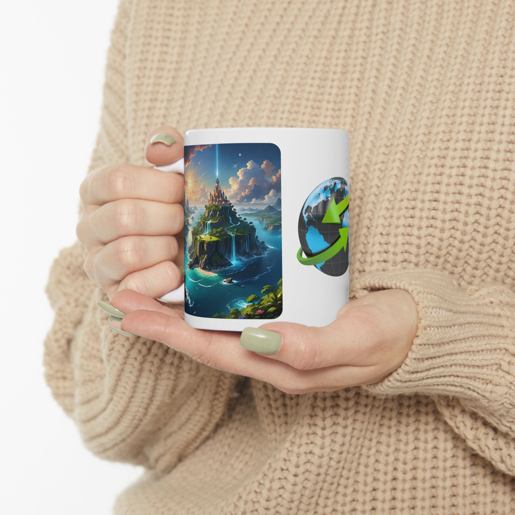 Contrast & Perspective #3 White Ceramic Mug — Time & Chance Daily Cup (11oz, 15oz)