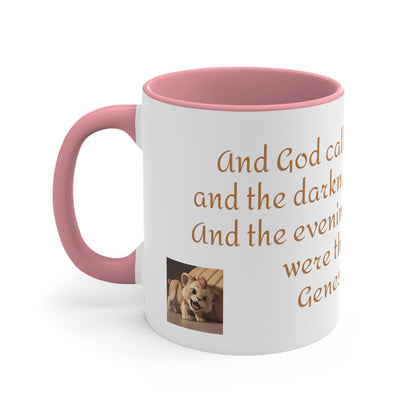 Bible Speaks Gen 1:5 Accent Mug, 11oz