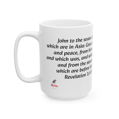 Bible Speaks Revelation 1:4 Ceramic Mug, 11oz