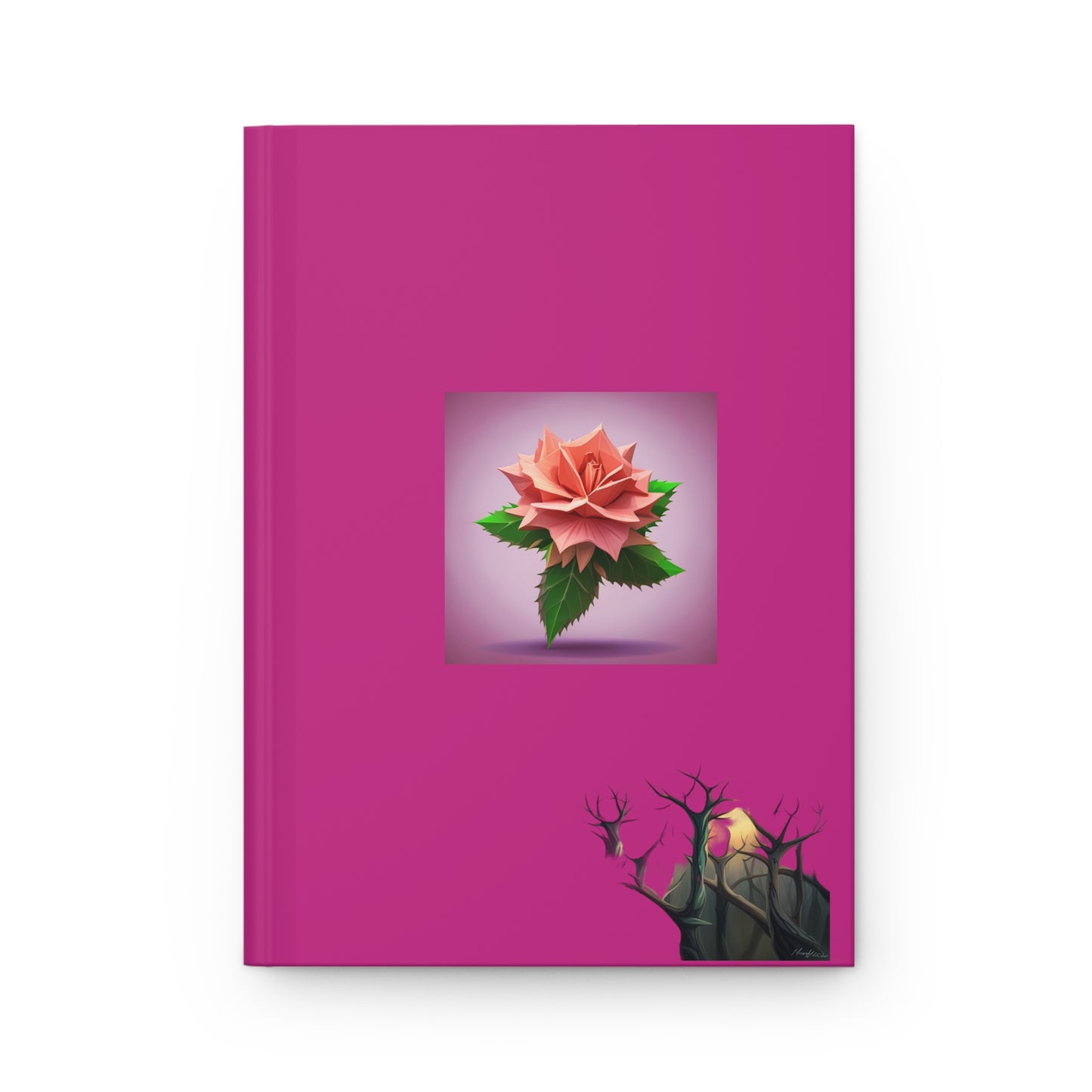 Thorn Rose Hardcover Journal Matte Pink