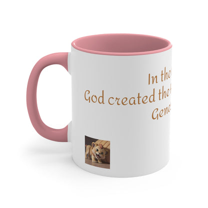 Bible Speaks Gen 1:1 Accent Mug, 11oz