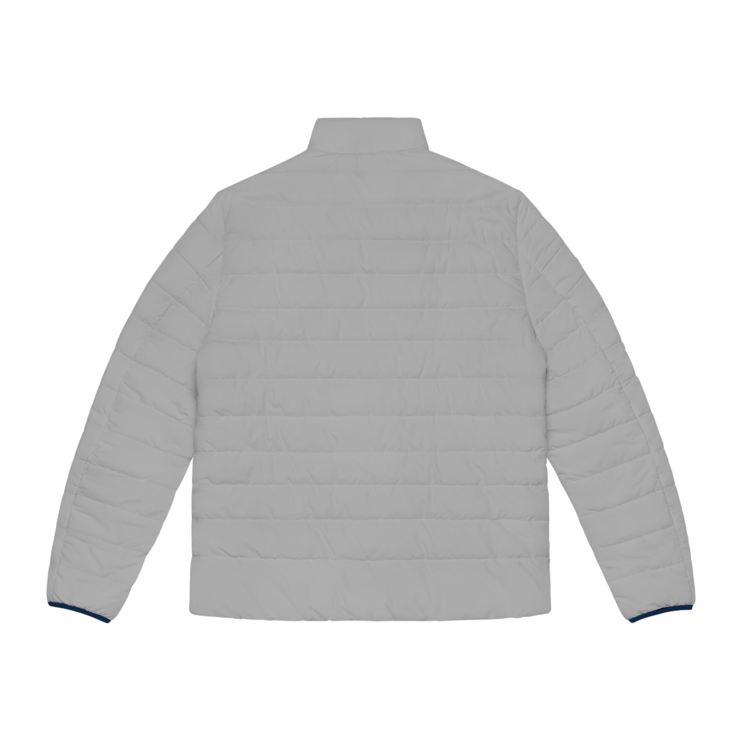 Men's Light Grey Puffer Jacket (AOP)