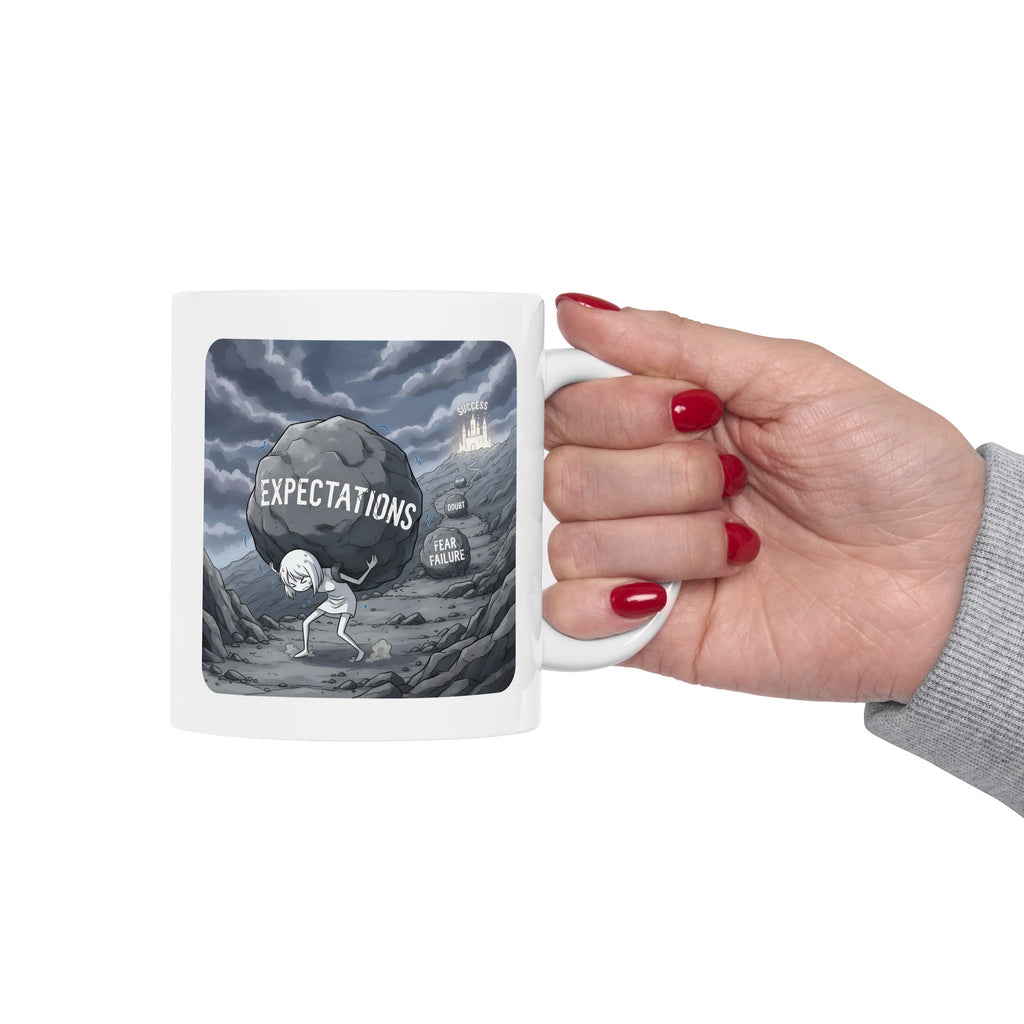 Unbreakable Women Battling "Invisible Disabilities" White Ceramic Mug, (11oz, 15oz), Overcoming Expectations Female Warrior Cup