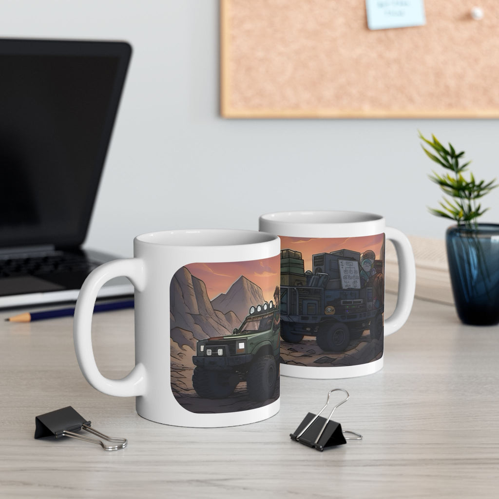 Adventure 4x4 Trucks #24, Indie Game Developers On The Go White Ceramic Mug — Find Your Path To The Essentials Cup (11oz & 15oz)