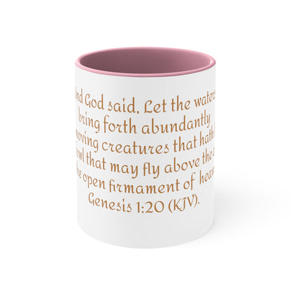 Bible Speaks Gen 1:20 Accent Mug, 11oz