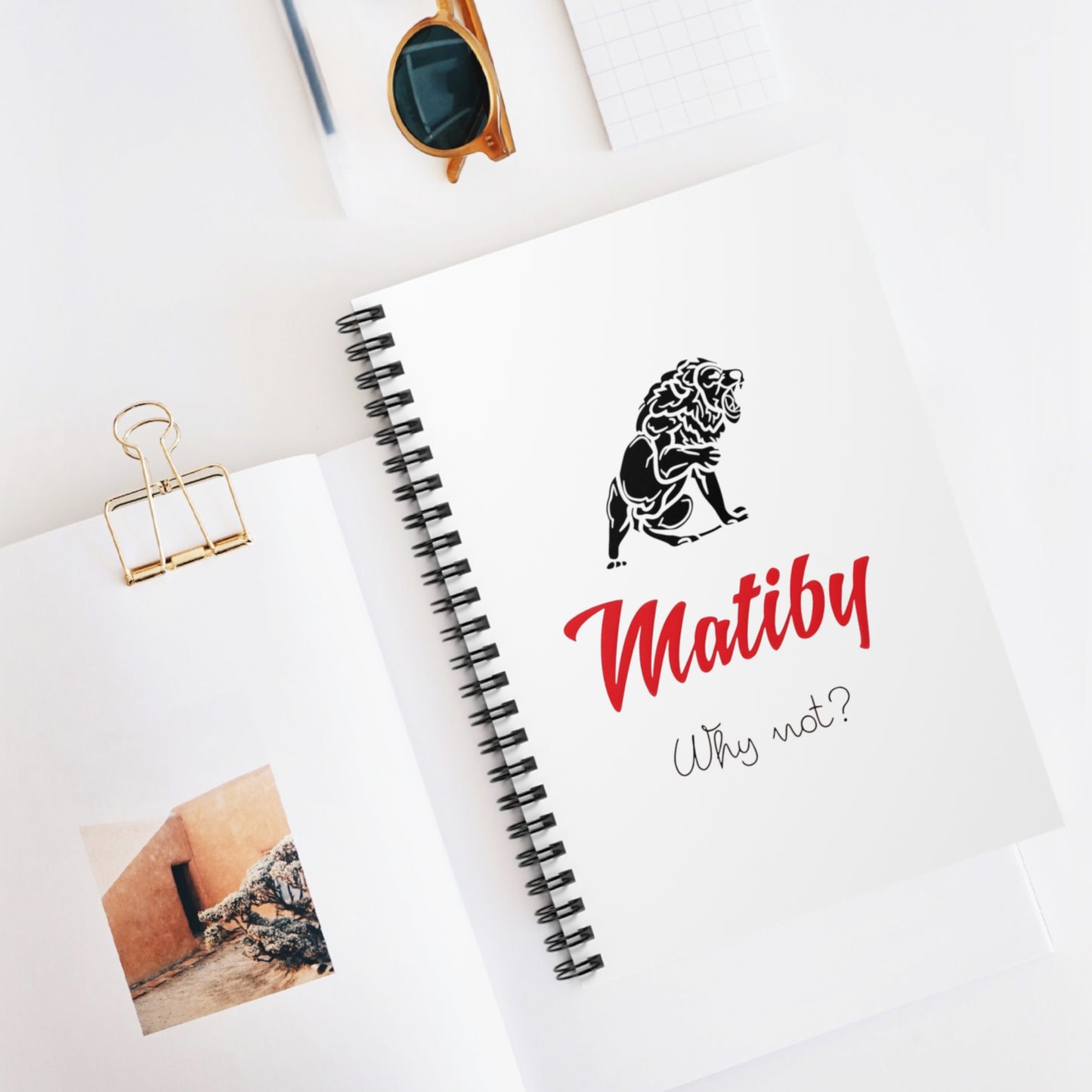 Matiby Spiral Notebook - Ruled Line White