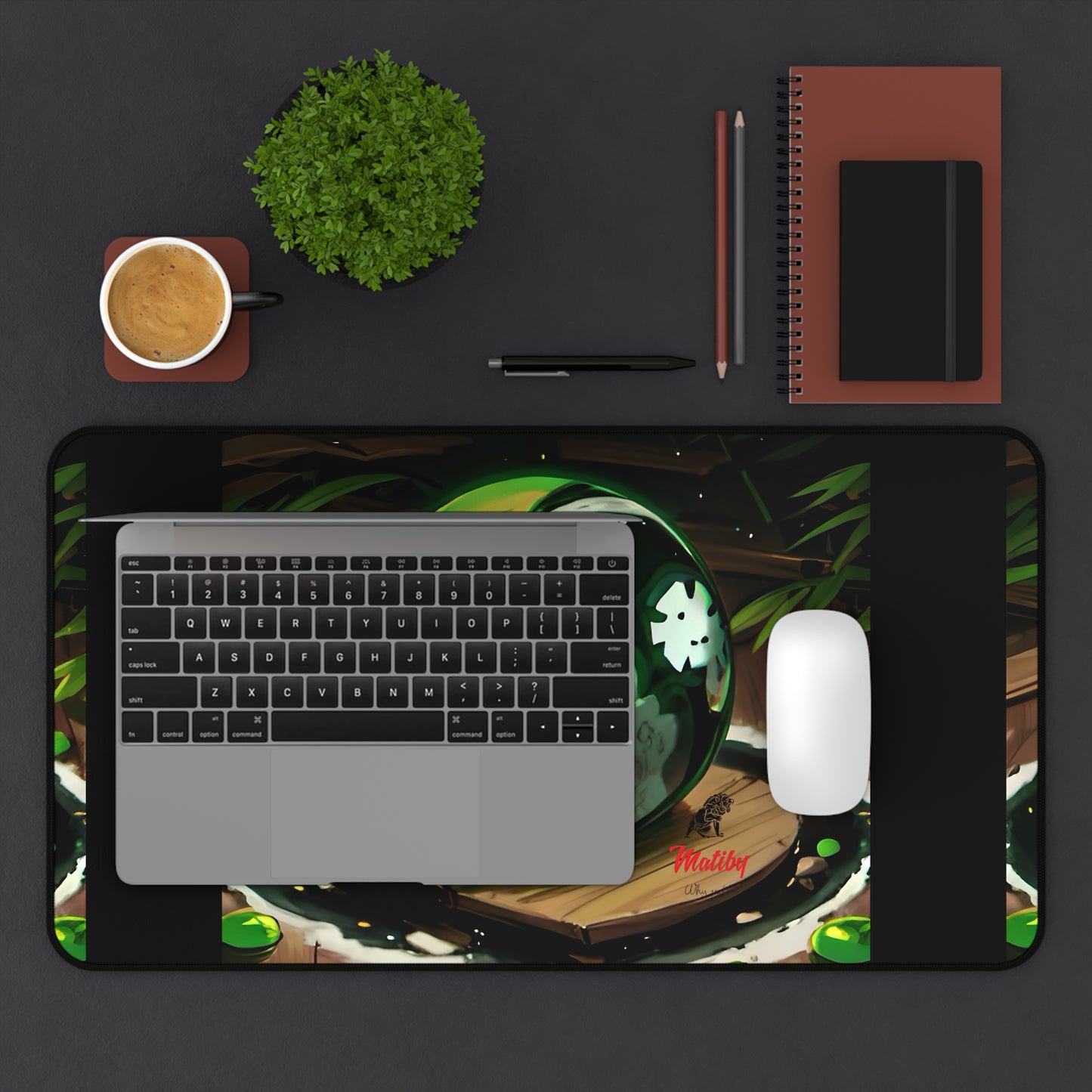 Matiby Worlds Desk Mat, Black