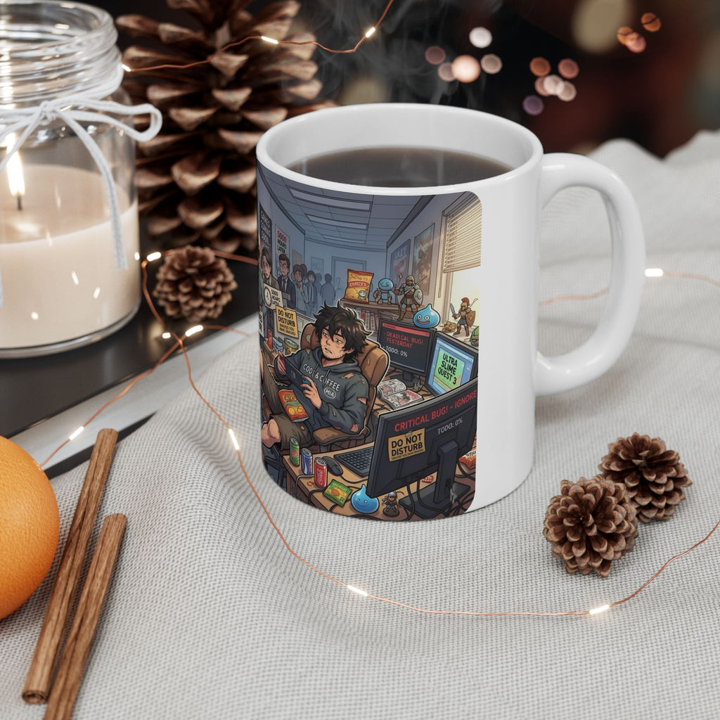 Game Dev Life White Ceramic Mug - Cozy Indie Gamer Retro ArcadeTea Cup (11oz, 15oz)