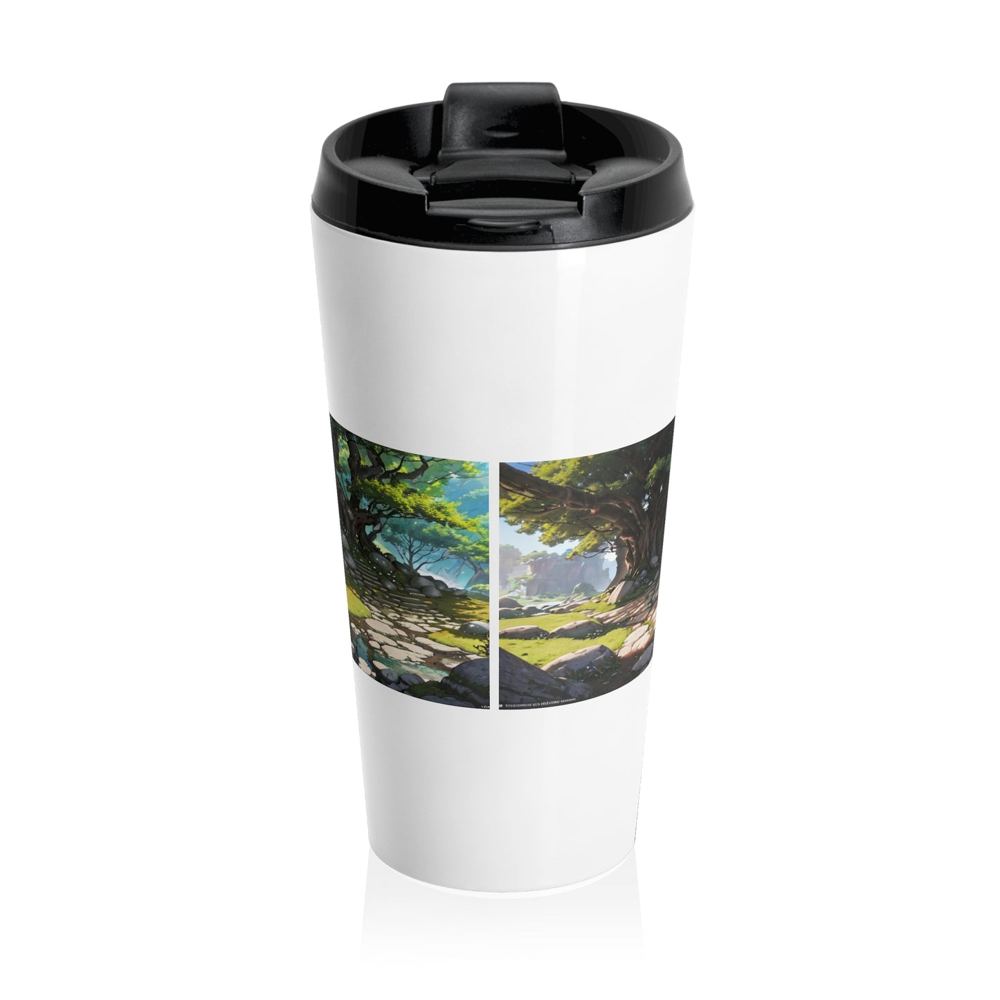 Artzy Stainless Steel Travel Mug, White