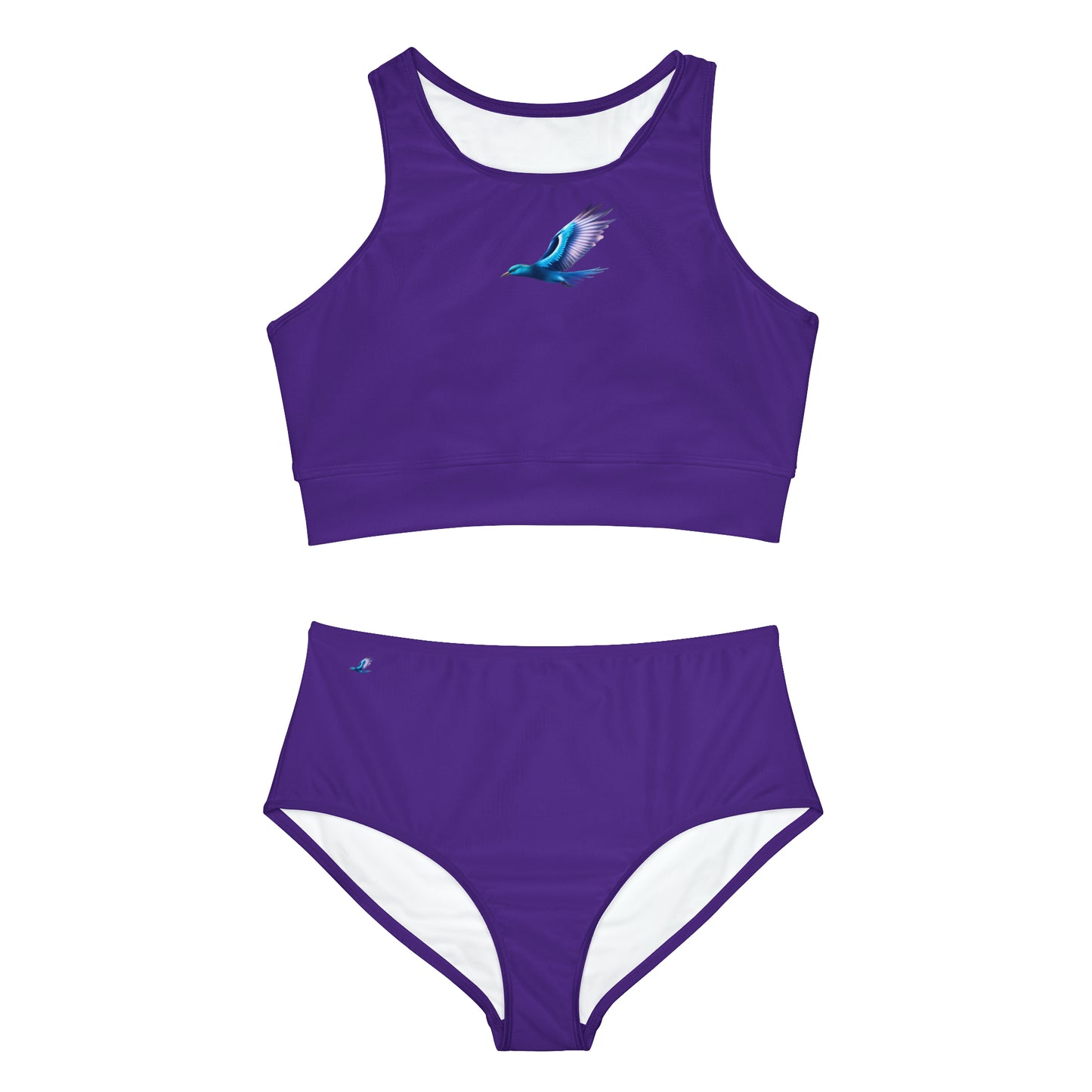 Purple Sporty Bikini Set (AOP)