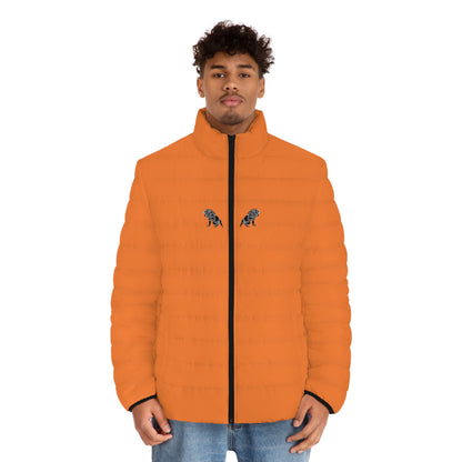 Men's Orange Puffer Jacket (AOP)