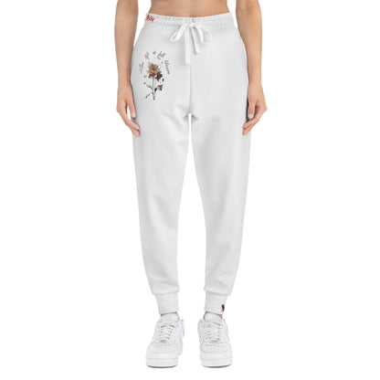 Matiby Flower Bloom White Athletic Joggers (AOP)