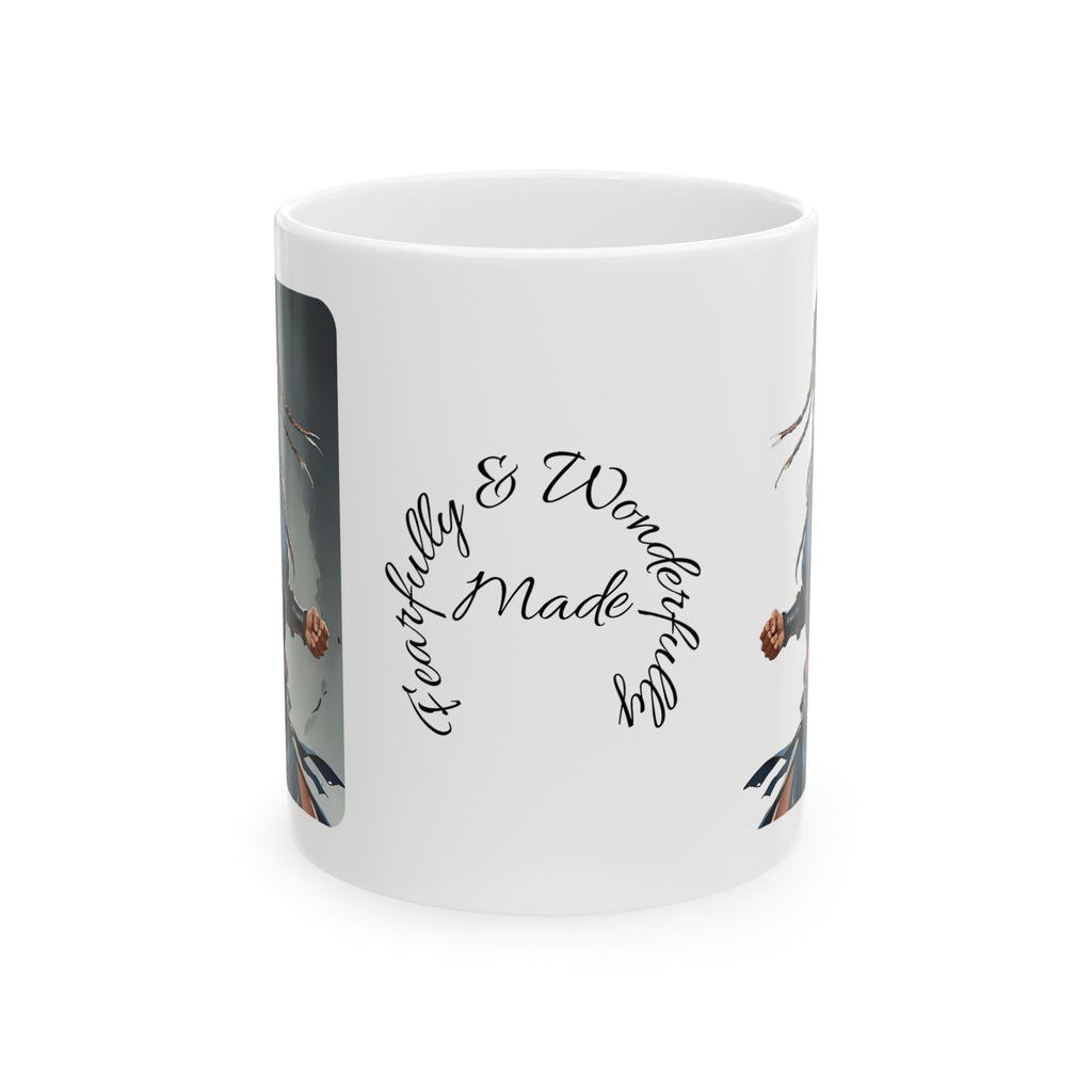 Gentle Woman of Valor #9 White Ceramic Mug - Fearfully & Wonderfully Made Tribute Cup (11oz/15oz)