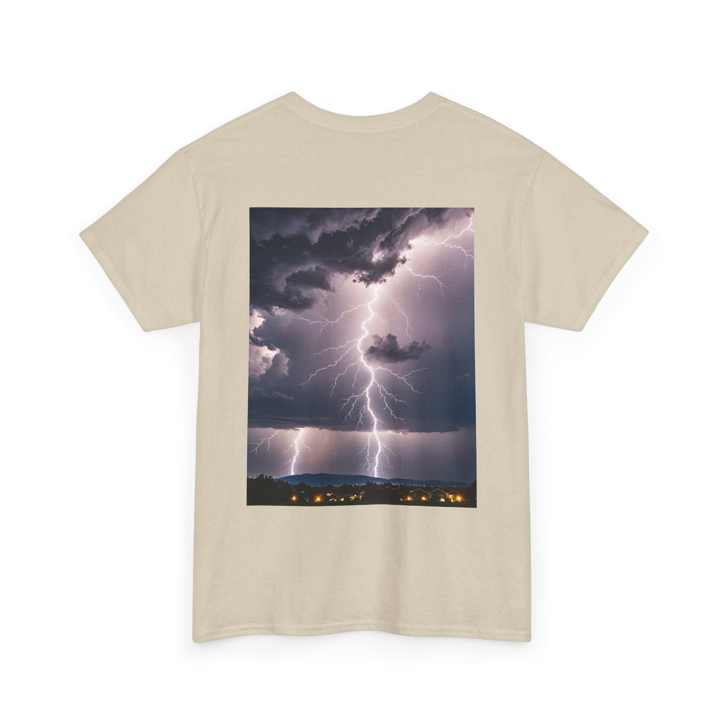 Lightning Style People Tremble Unisex Heavy Cotton Tee, Dual Side, W Font