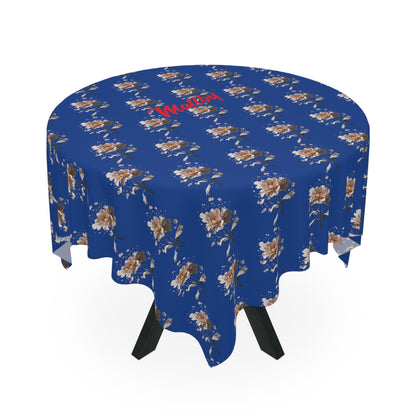 Matiby Dark Blue Flower Tablecloth