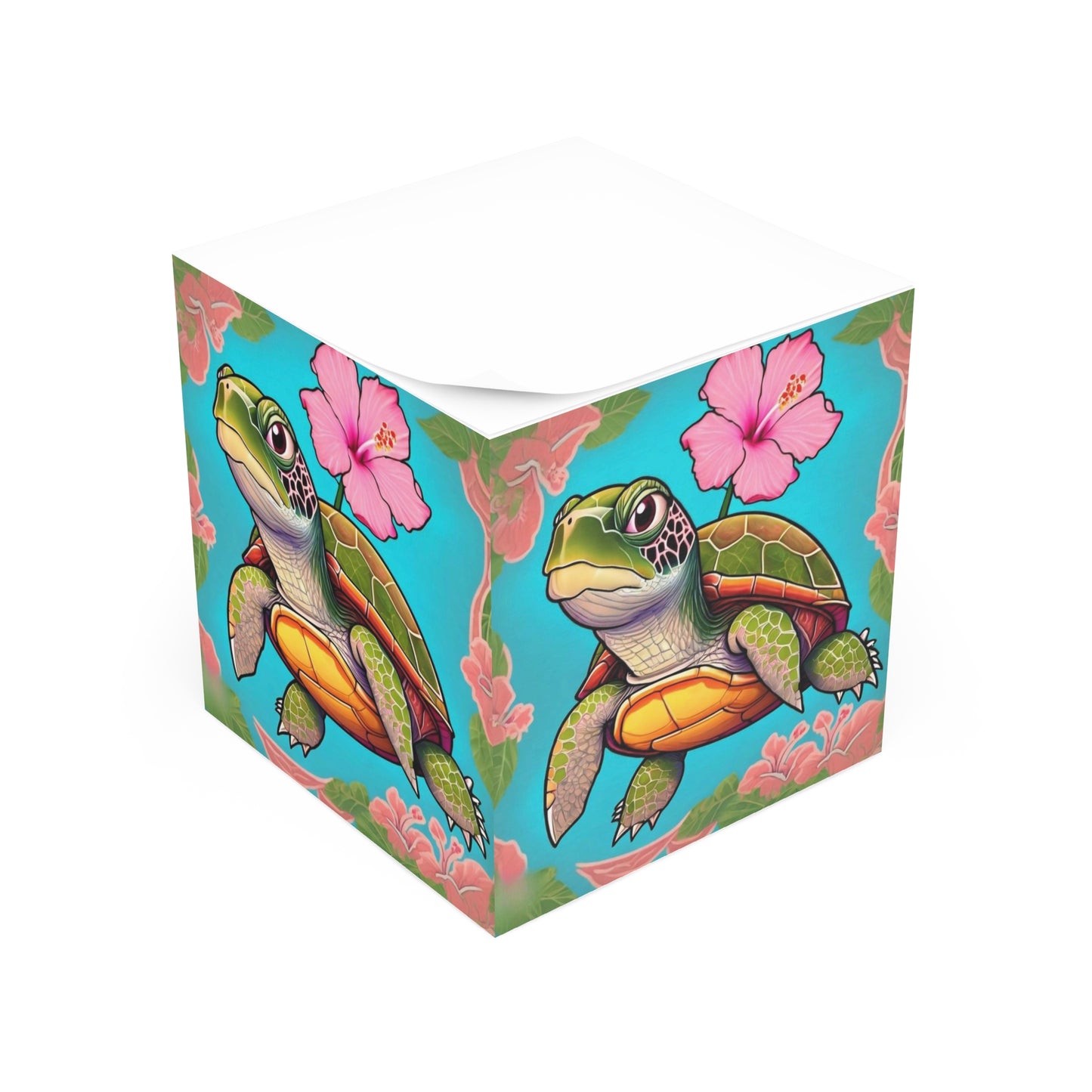 Turtle Flower Note Cube