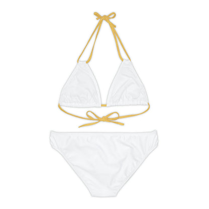 Matiby White Strappy Bikini Set (AOP)