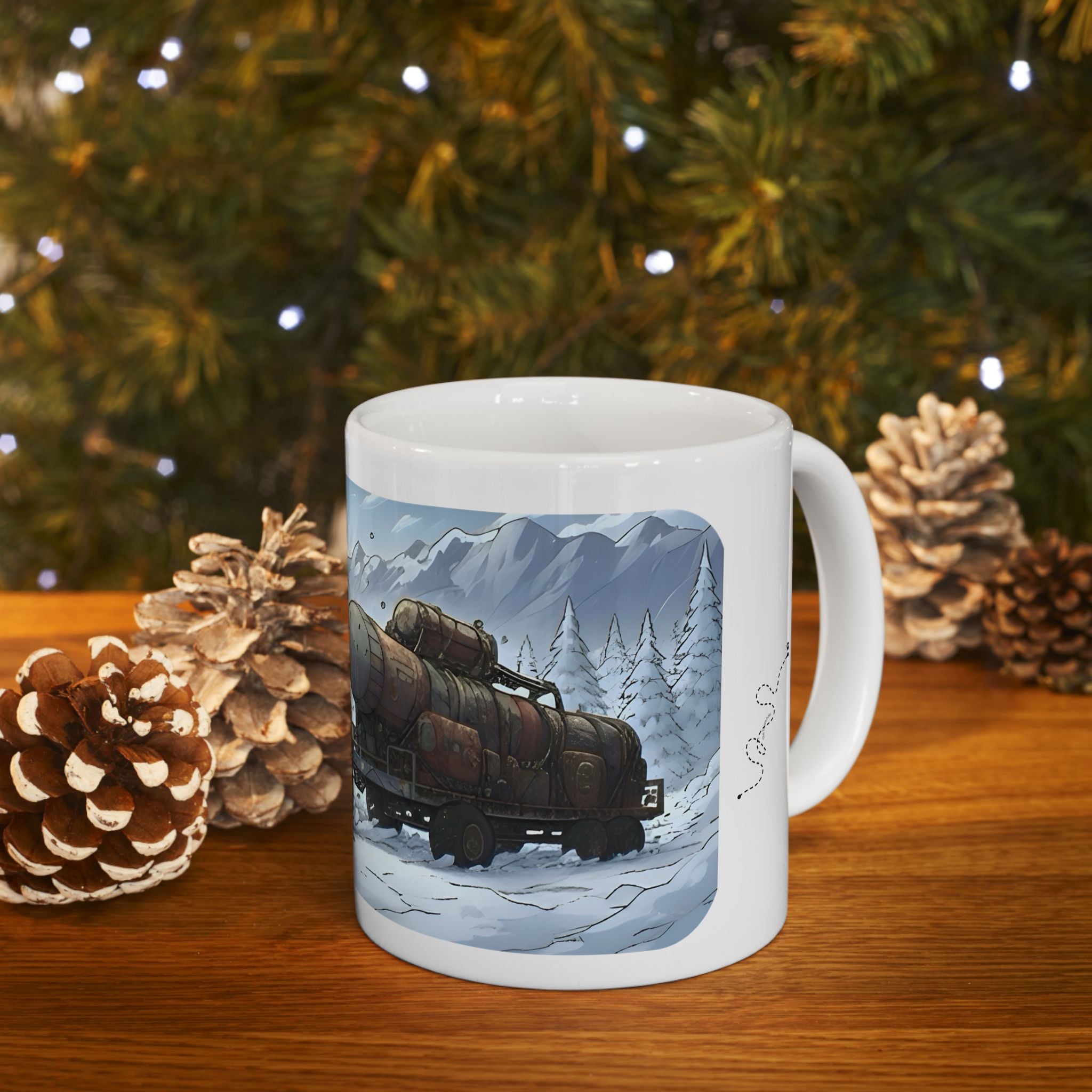 Adventure 4x4 Trucks #55, Ice Road Haulers White Ceramic Mug — Find Your Path To The Essentials Cup (11oz & 15oz)