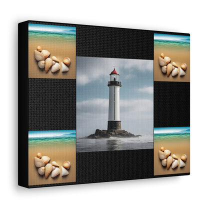 Lighthouse Black Canvas Gallery Wraps