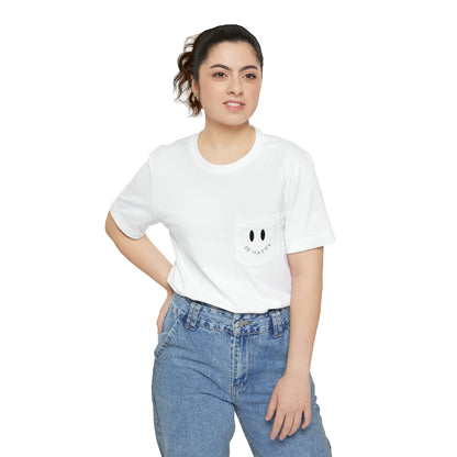 "Be Happy" Smiley Face Unisex Pocket T-shirt