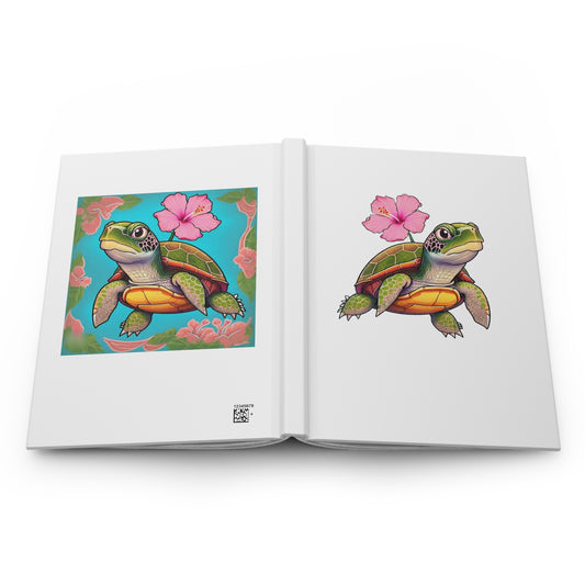 Turtle Rose Hardcover Journal Matte White