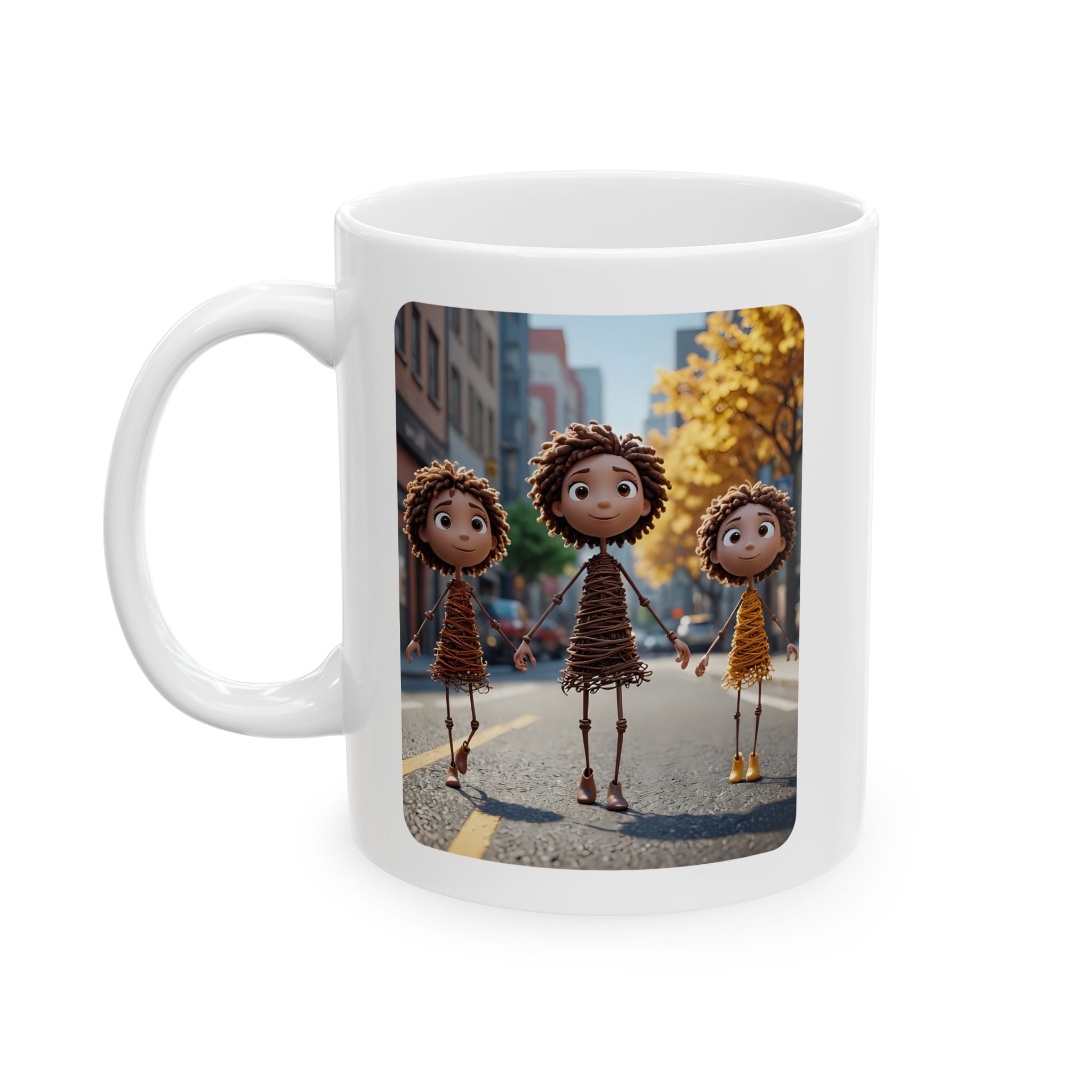 Autumn City Dolls White Ceramic Mug —Best Friend's Day Out Cup (11oz/15oz)
