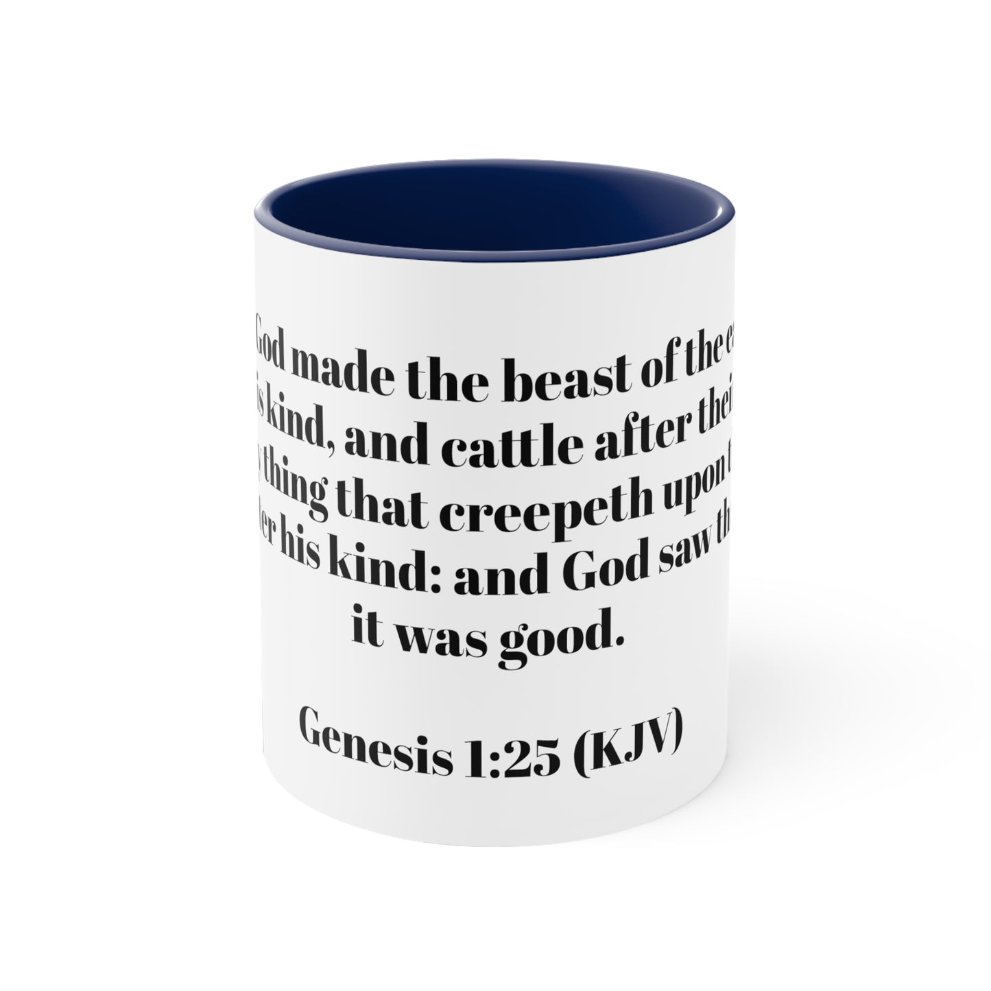 Bible Speaks Gen 1:25 Accent Mug, 11oz