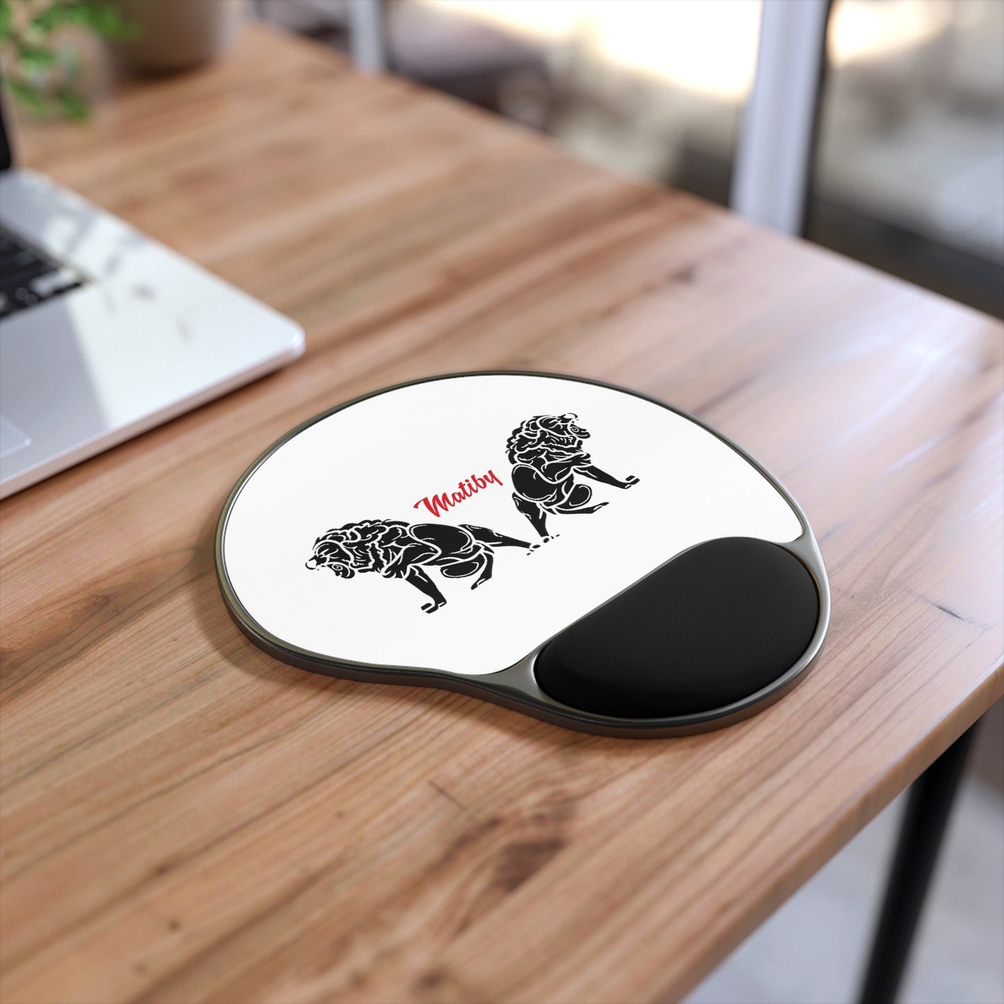 Matiby White Mouse Pad With Wrist Rest