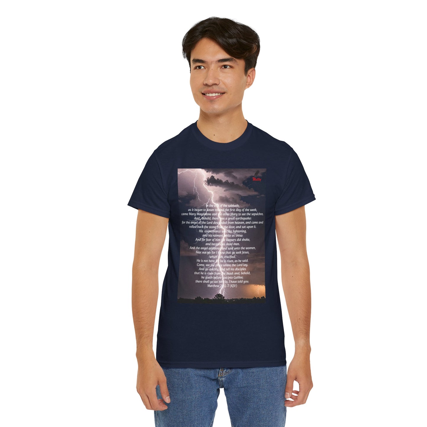 Lightning Style He is Risen Unisex Heavy Cotton Tee