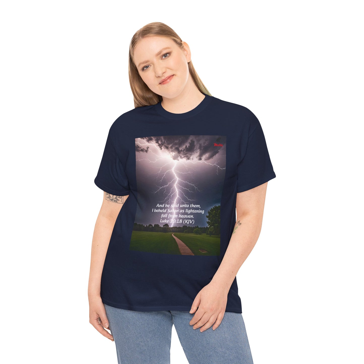 Lightning Style Satan's Fall Unisex Heavy Cotton Tee